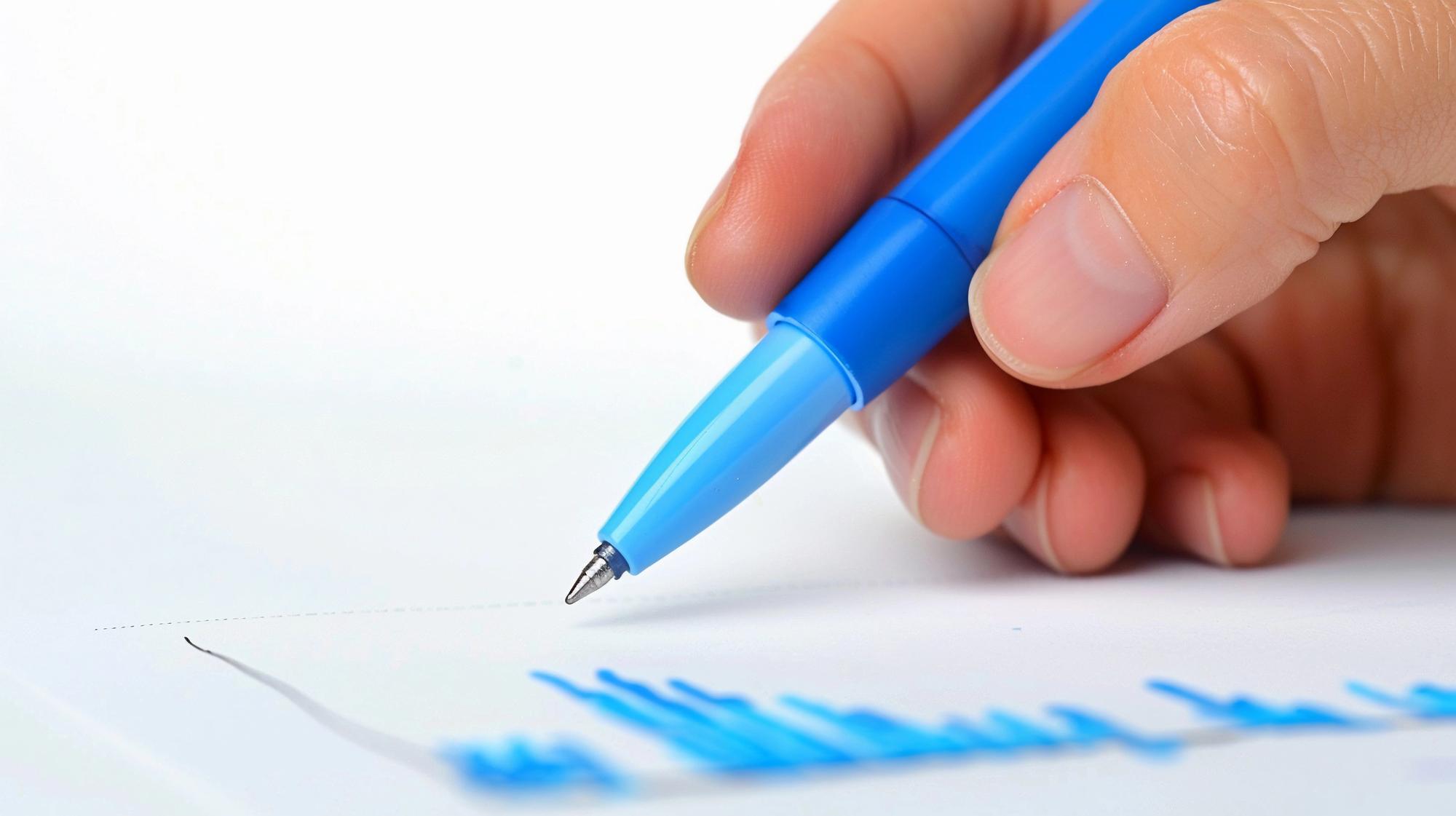 Hand mit Stift auf Budgetplan
