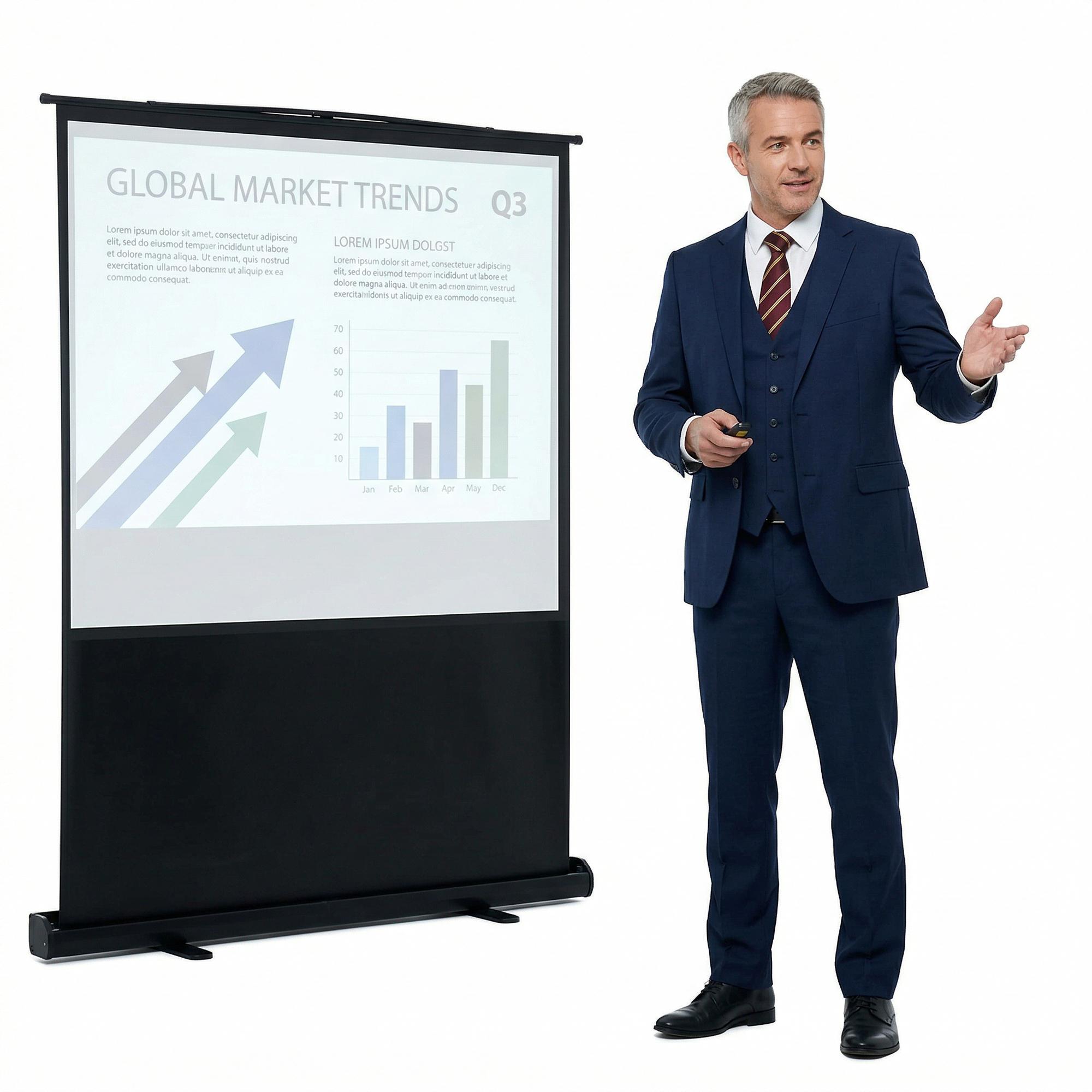 Moderator erklärt Diagramm